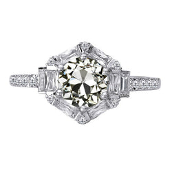 Scintillante Cuscino Antico Diamante Fine Anello Halo – 1,50