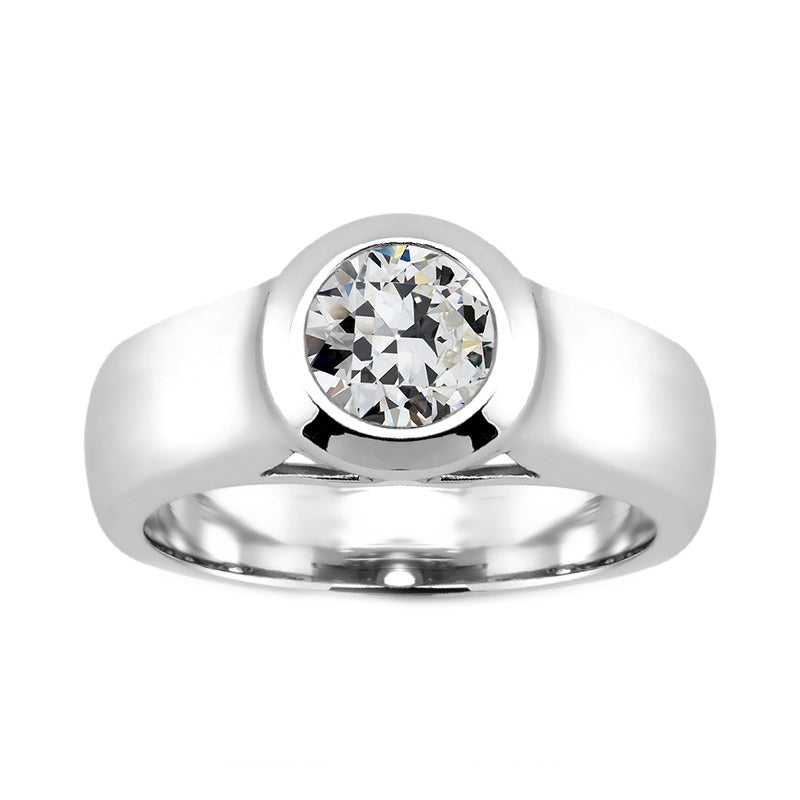 Taglio Old Mine Diamante anello in Oro Bianco 14K – vista principale