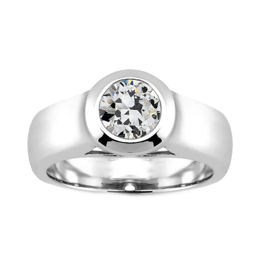 Taglio Old Mine Diamante anello in Oro Bianco 14K – vista principale