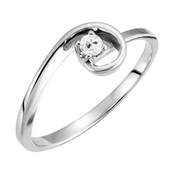 Anello Monopietra Oro Bianco 14K – Diamante Fine Taglio Old Mine