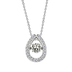 Taglio Old Mine Diamante Pendente a Goccia in Oro Bianco 14K – 2