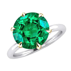 Smeraldo Fine GIA-Certificato Anello con Gemma 4 carati in Oro