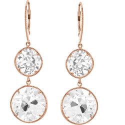 Diamante Fine Orecchini Pendenti 7 carati G/VS1 – Oro Rosa 14K