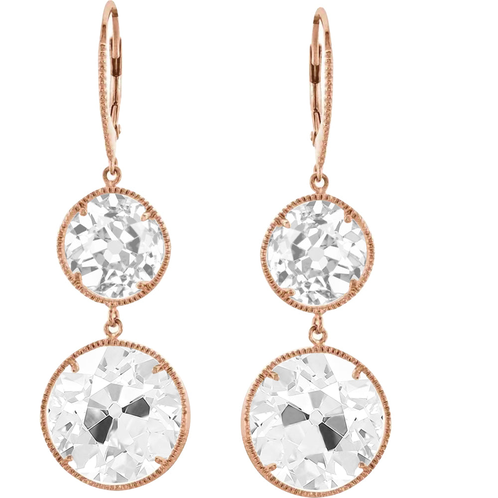 Diamante Fine Orecchini Pendenti 7-carati Oro Rosa 14K – vista principale