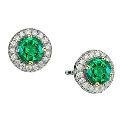 Smeraldo Colombiano Gemstone Earring – Oro Due Toni 14K 2 carati