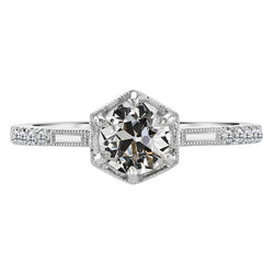 Brillante Anello Solitario con Accenti con Diamante Fine Anello