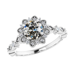 Diamante Fine Anello Solitario con Accenti 1 carati F/VS1 – Oro