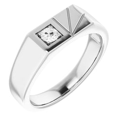 Oro 14 Carati Bianco Diamante Anello Monopietra – 1-carati