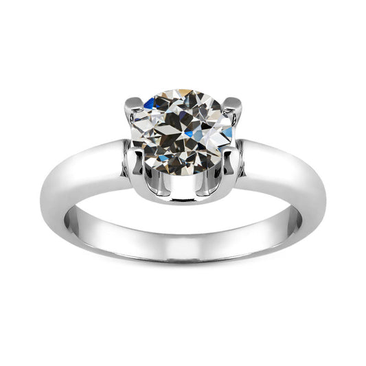 Anello Monopietra Oro Bianco 14K con Diamante – vista principale