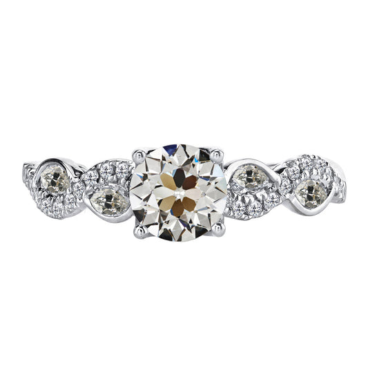 Diamante Anello Solitario con Accenti 2-carati Oro Bianco 14K – vista principale