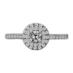 Artigianale Anello di Fidanzamento Halo – Diamante Fine 2,50