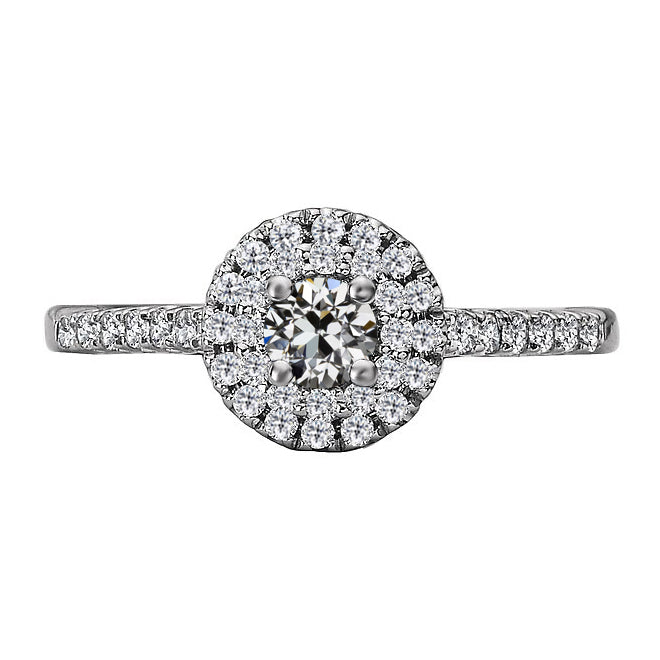 Diamante Fine Anello di Fidanzamento Halo – vista principale