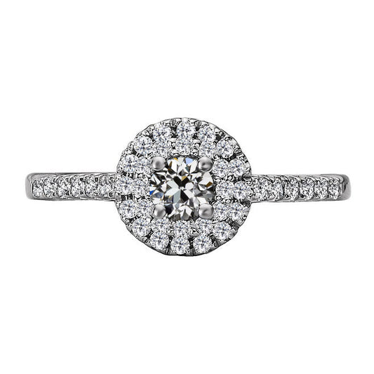 Diamante Fine Anello di Fidanzamento Halo – vista principale