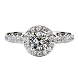 Cuscino Antico Brillante Anello con Pavé Halo – 1 carati in Oro