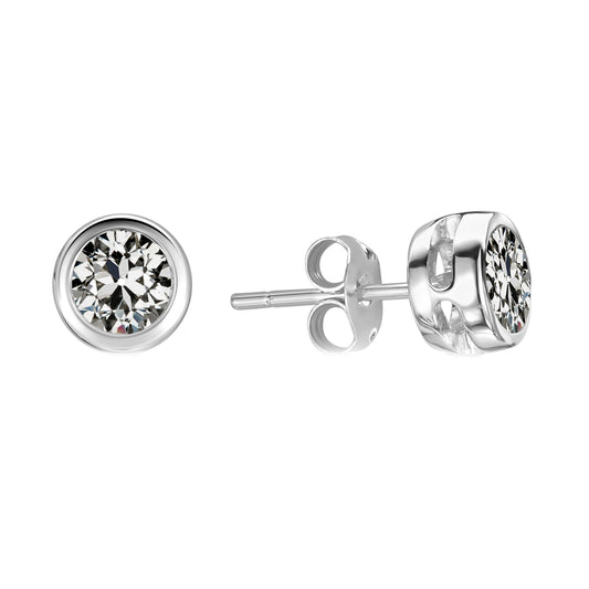 Diamante Fine Cuscino Antico Orecchini Pendenti in Oro 14 Carati Bianco – vista principale