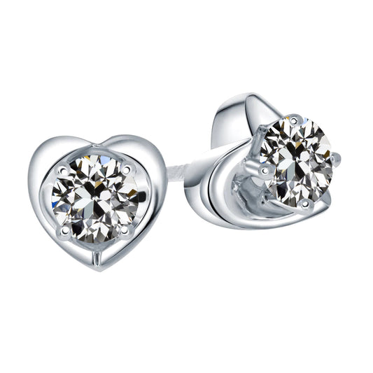 Diamante Fine Orecchini 2 carati Oro Bianco 14K – vista principale