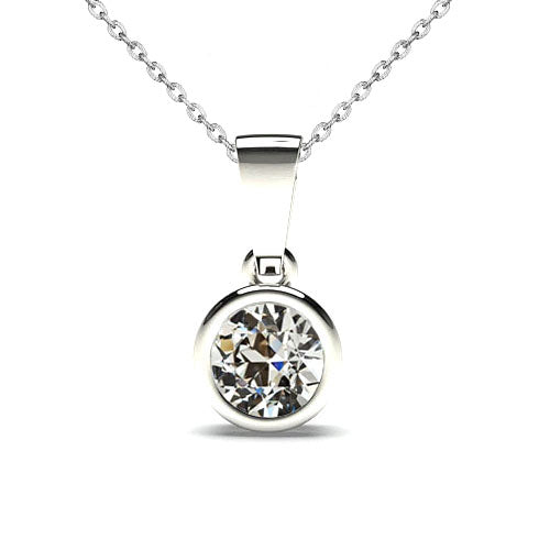 Diamante Fine Collana Pendente 1-carati Oro 14 Carati Bianco – vista principale