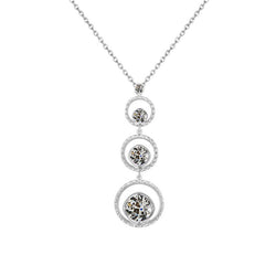 Diamante Fine Pendente di lusso – 2,50 carati Oro Bianco 14K