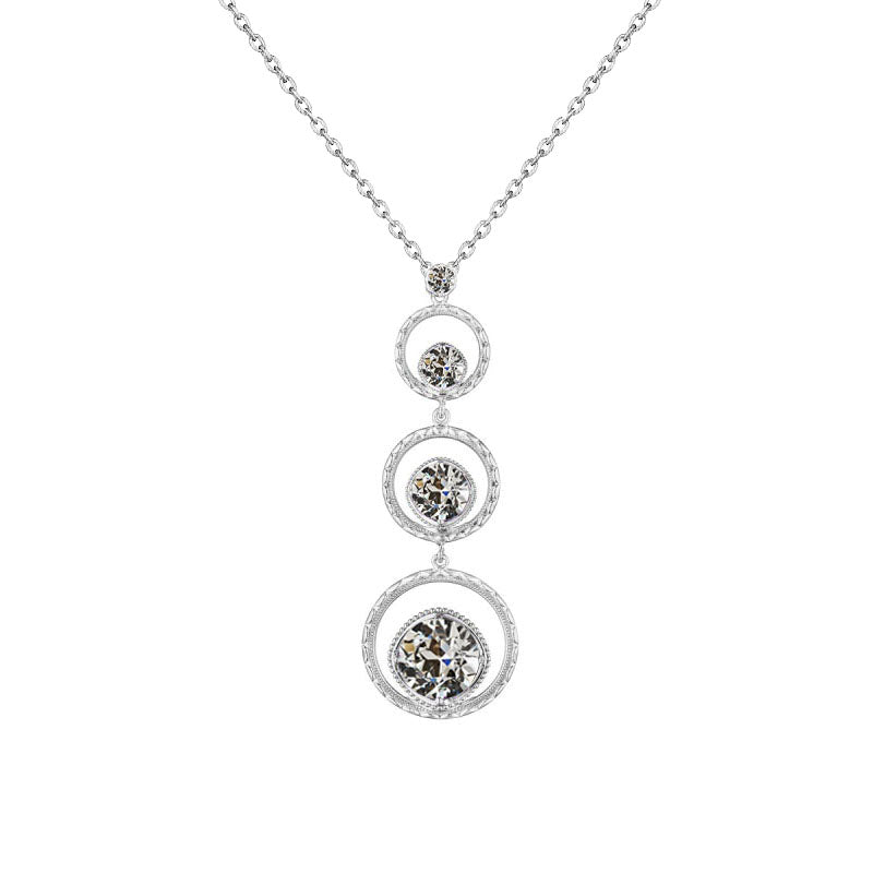 Pendente Oro Bianco 14K con Diamante Fine – vista principale