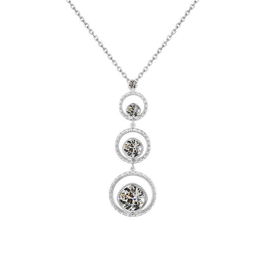 Pendente Oro Bianco 14K con Diamante Fine – vista principale