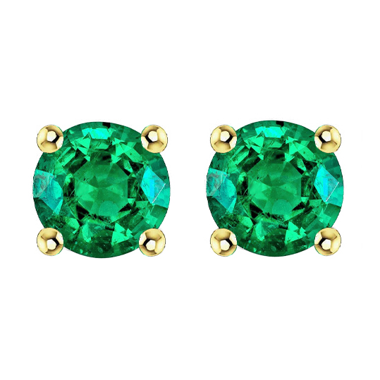 Taglio Brillante Smeraldo Colombiano anello in Oro Due Toni 14K – vista principale