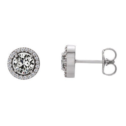 Orecchini a Lobo Oro Bianco 14K con Diamante Fine – 1 carati