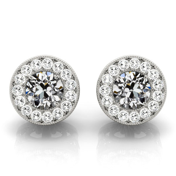 Orecchini Oro 14 Carati Bianco con Diamante Fine – vista principale