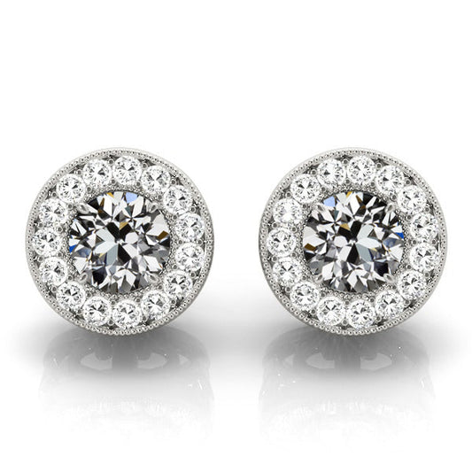 Orecchini Oro 14 Carati Bianco con Diamante Fine – vista principale