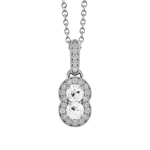 Collana Pendente Oro Bianco 14K con Brillante – vista principale