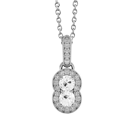 Collana Pendente Oro Bianco 14K con Brillante – vista principale