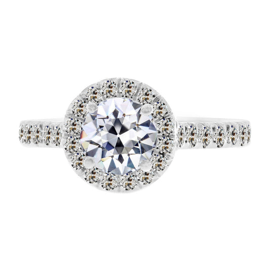 Senza tempo Diamante Anello con Pavé Halo 3,50 carati – vista principale