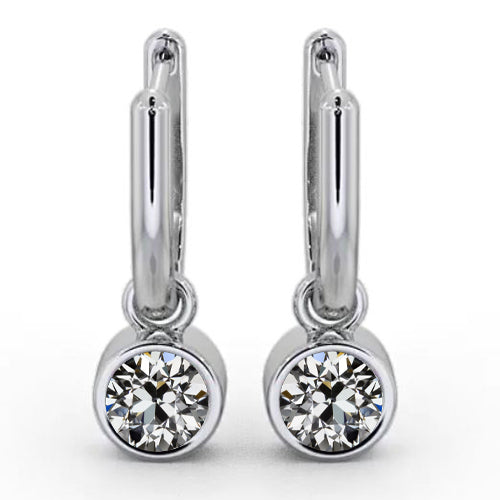 Diamante Fine Orecchini a Lobo 1 carati Oro Bianco 14K – vista principale