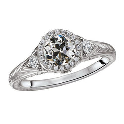 Vintage Diamante Fine Anello di Fidanzamento Halo 2 carati – Oro