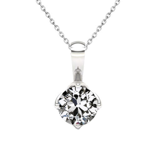 Taglio Old Mine Diamante anello in Oro 14 Carati Bianco – vista principale