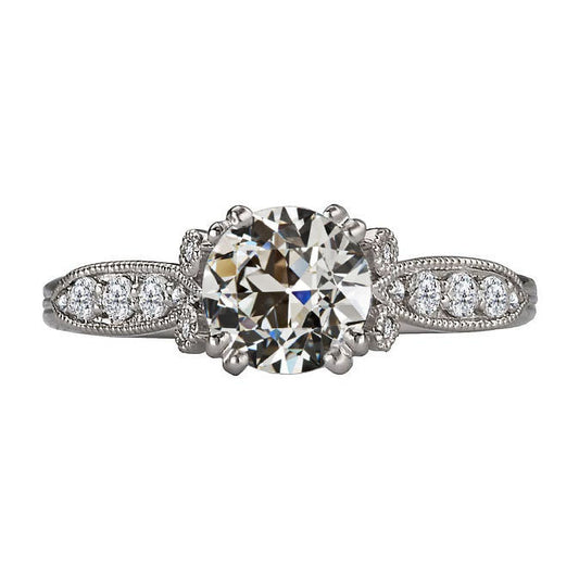 Diamante Fine Taglio Old Mine Anniversary Ring in Oro Bianco 14K – vista principale