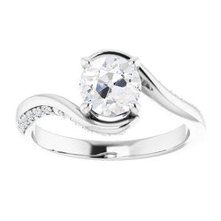 Artigianale Diamante Anello Solitario con Accenti 2 carati