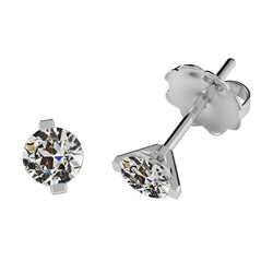 Orecchini Oro 14 Carati Bianco – Diamante Fine Taglio Old Mine 3