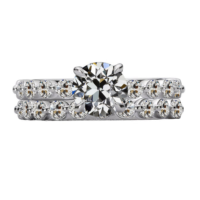 Anello Nuziale Oro Bianco 14K con Diamante Fine – vista principale