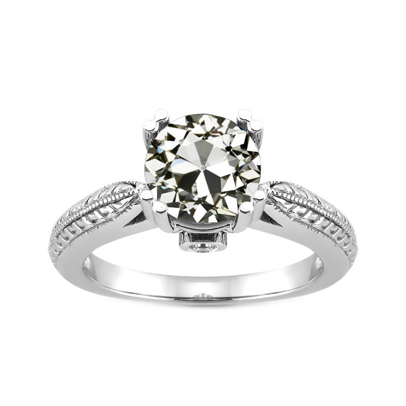 Cuscino Antico Brillante anello in Oro Bianco 14K – vista principale