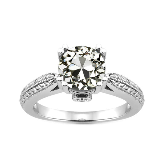 Cuscino Antico Brillante anello in Oro Bianco 14K – vista principale
