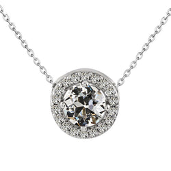 Oro Bianco 14K Brillante Halo – 3,50-carati Taglio Old Mine