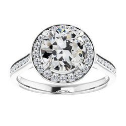 Luminoso Diamante Fine Anello Solitario con Accenti 3,50 carati