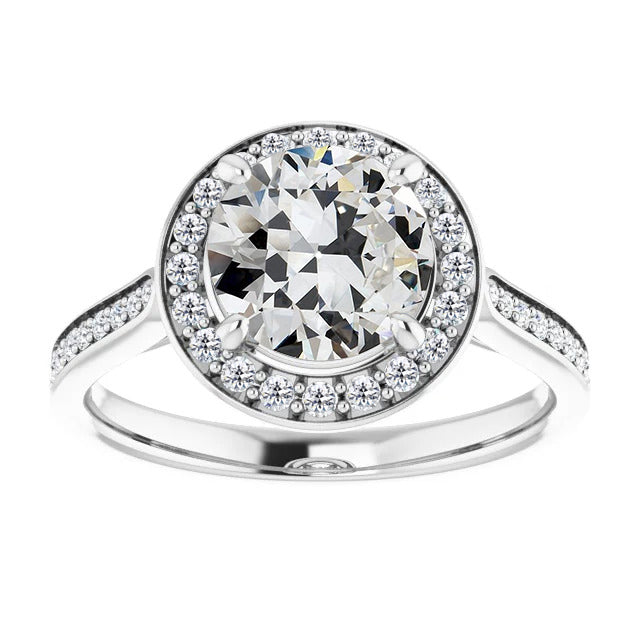 Diamante Fine Anello Solitario con Accenti – vista principale