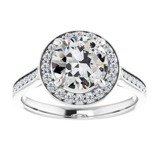 Diamante Fine Anello Solitario con Accenti – vista principale