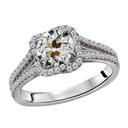 Brillante Anello con Pavé Halo – Anello Anniversario 4 carati