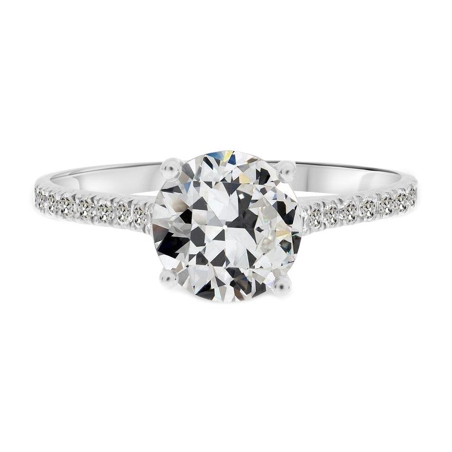Su misura Diamante Fine Anello Solitario con Accenti 3,50 carati – vista principale