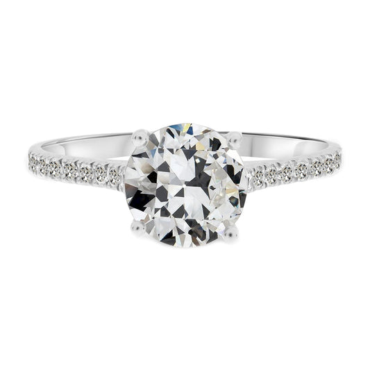 Su misura Diamante Fine Anello Solitario con Accenti 3,50 carati – vista principale