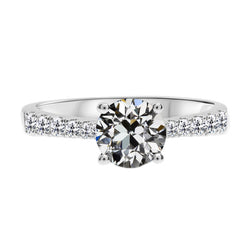 Oro Bianco 14K Anello Anniversario Brillante Anello Solitario