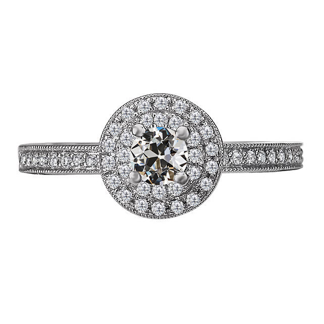 Brillante Anello con Pavé Halo 1 carati – vista principale