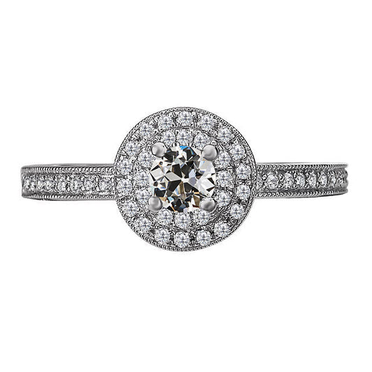 Brillante Anello con Pavé Halo 1 carati – vista principale